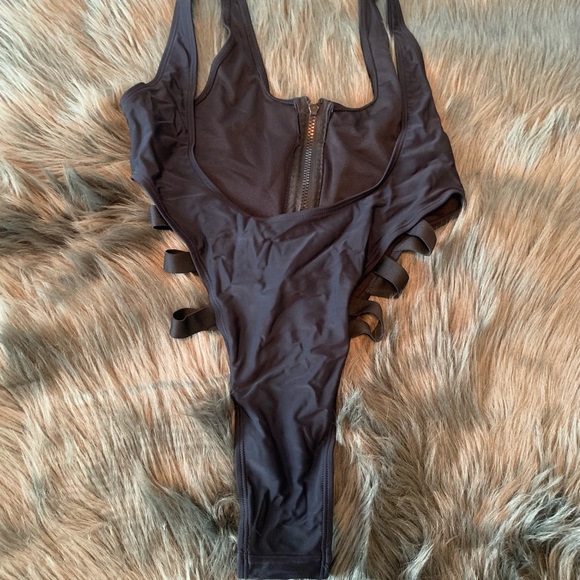 NWT Shein Zip Front High Leg One Piece Swimsuit - Picture 5 of 7